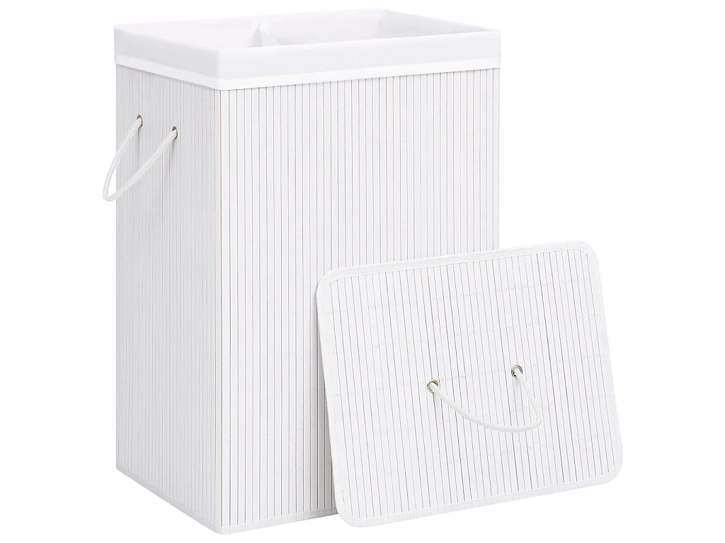 Panier à linge Bambou Blanc 72 L