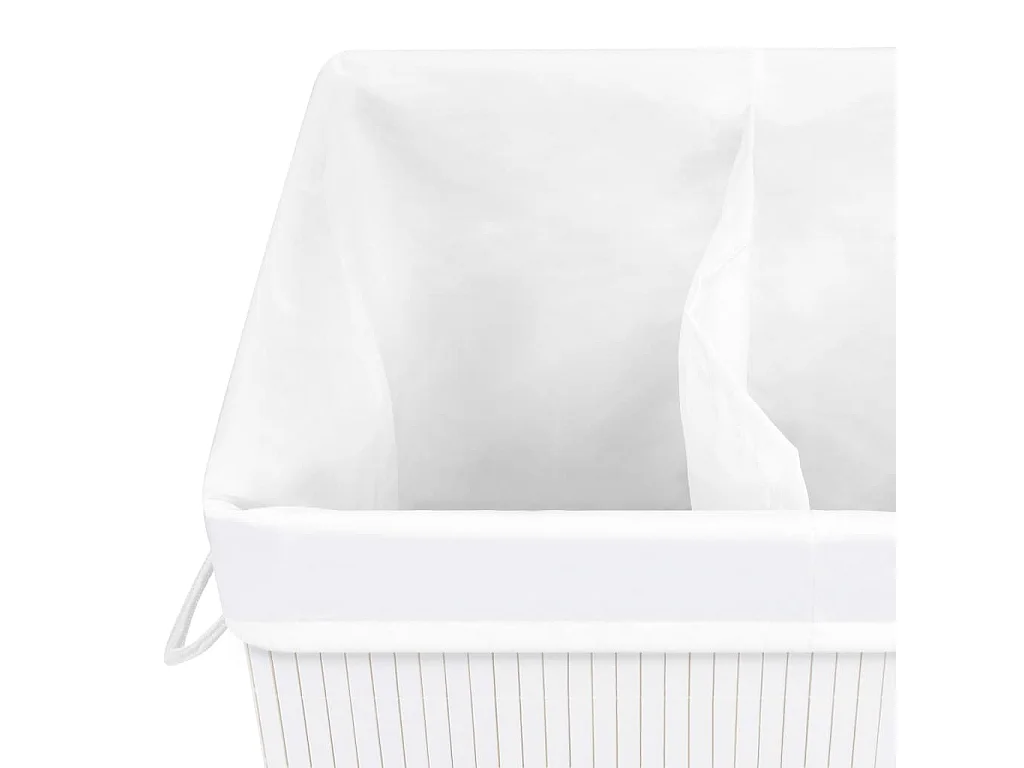 Panier à linge Bambou Blanc 72 L