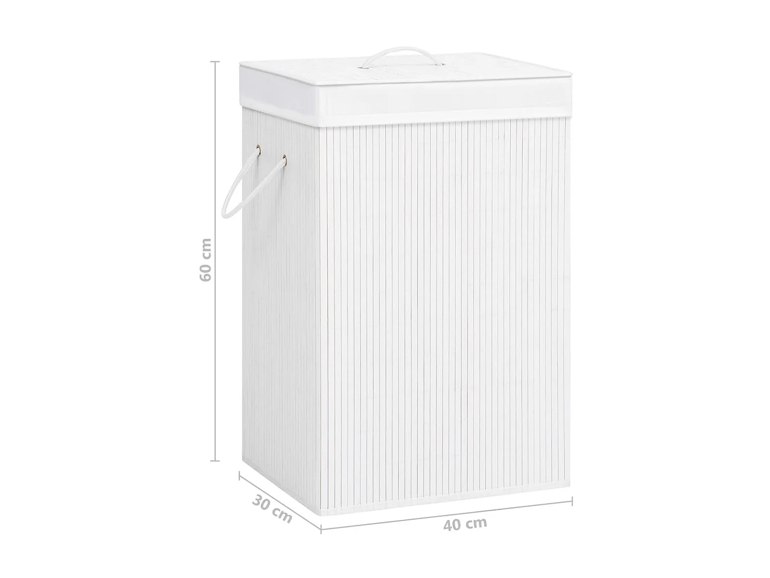 Panier à linge Bambou Blanc 72 L