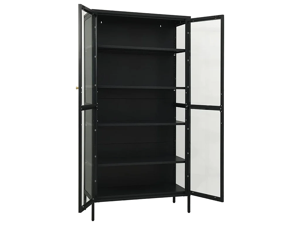 Vitrine d'exposition Anthracite 90x40x180 Acier-verre trempé