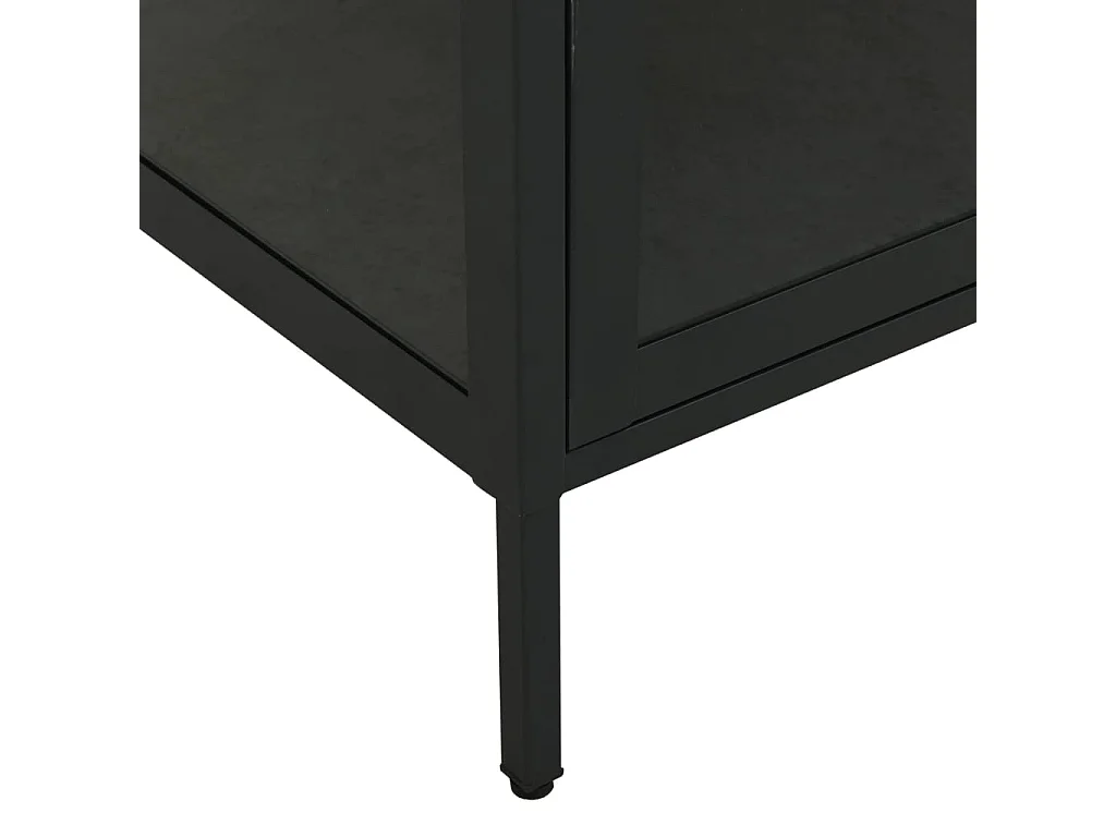 Vitrine d'exposition Anthracite 90x40x180 Acier-verre trempé