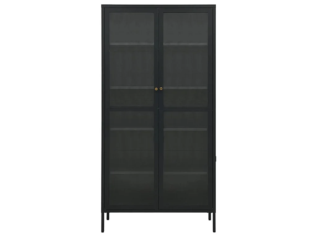 Vitrine d'exposition Anthracite 90x40x180 Acier-verre trempé