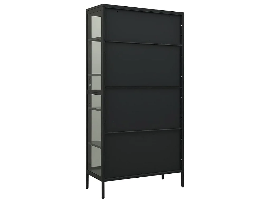 Vitrine d'exposition Anthracite 90x40x180 Acier-verre trempé