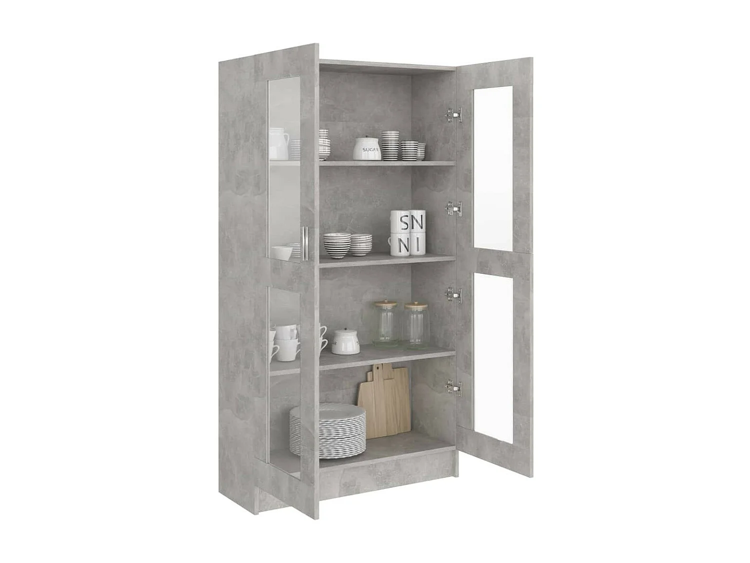 Armoire à vitrine Gris béton 82,5x30,5x150