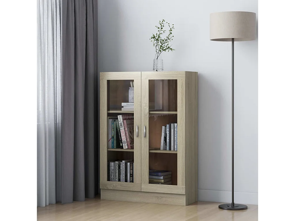 Armoire à vitrine Chêne sonoma 82,5x30,5x115