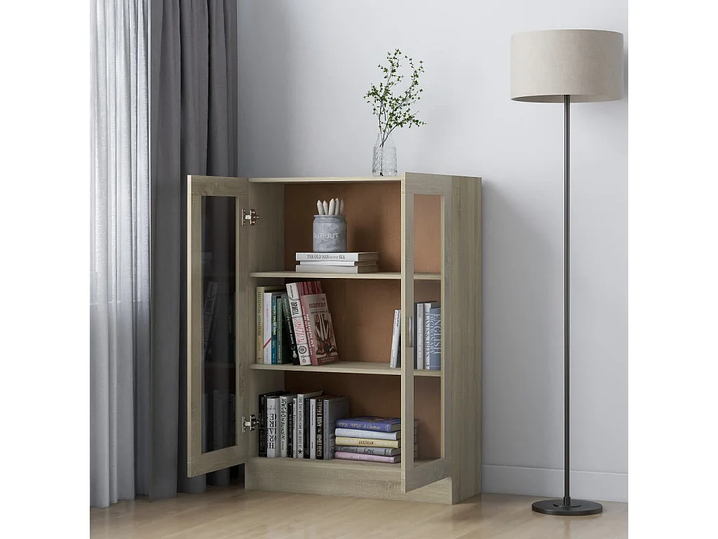 Armoire à vitrine Chêne sonoma 82,5x30,5x115