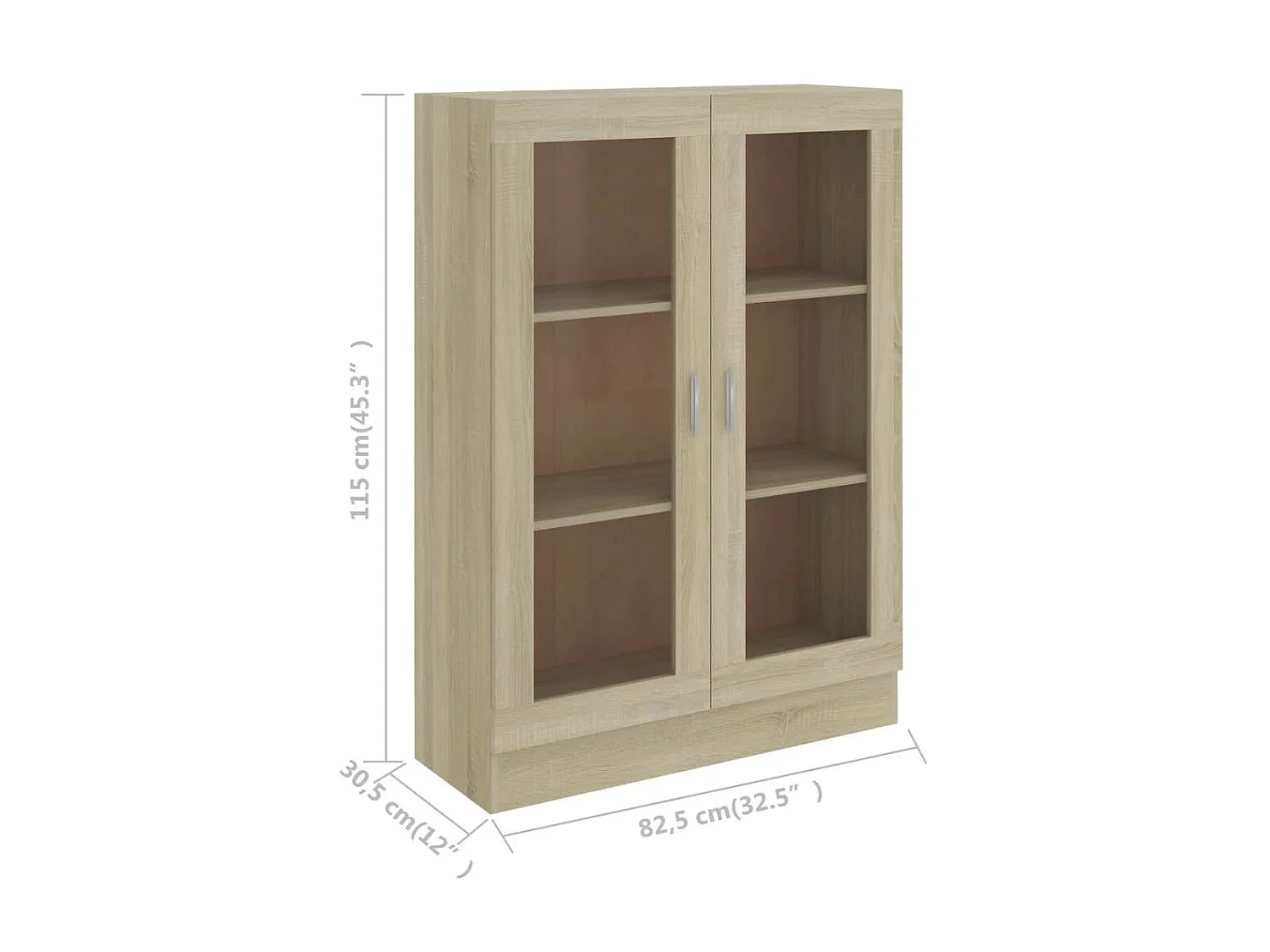 Armoire à vitrine Chêne sonoma 82,5x30,5x115