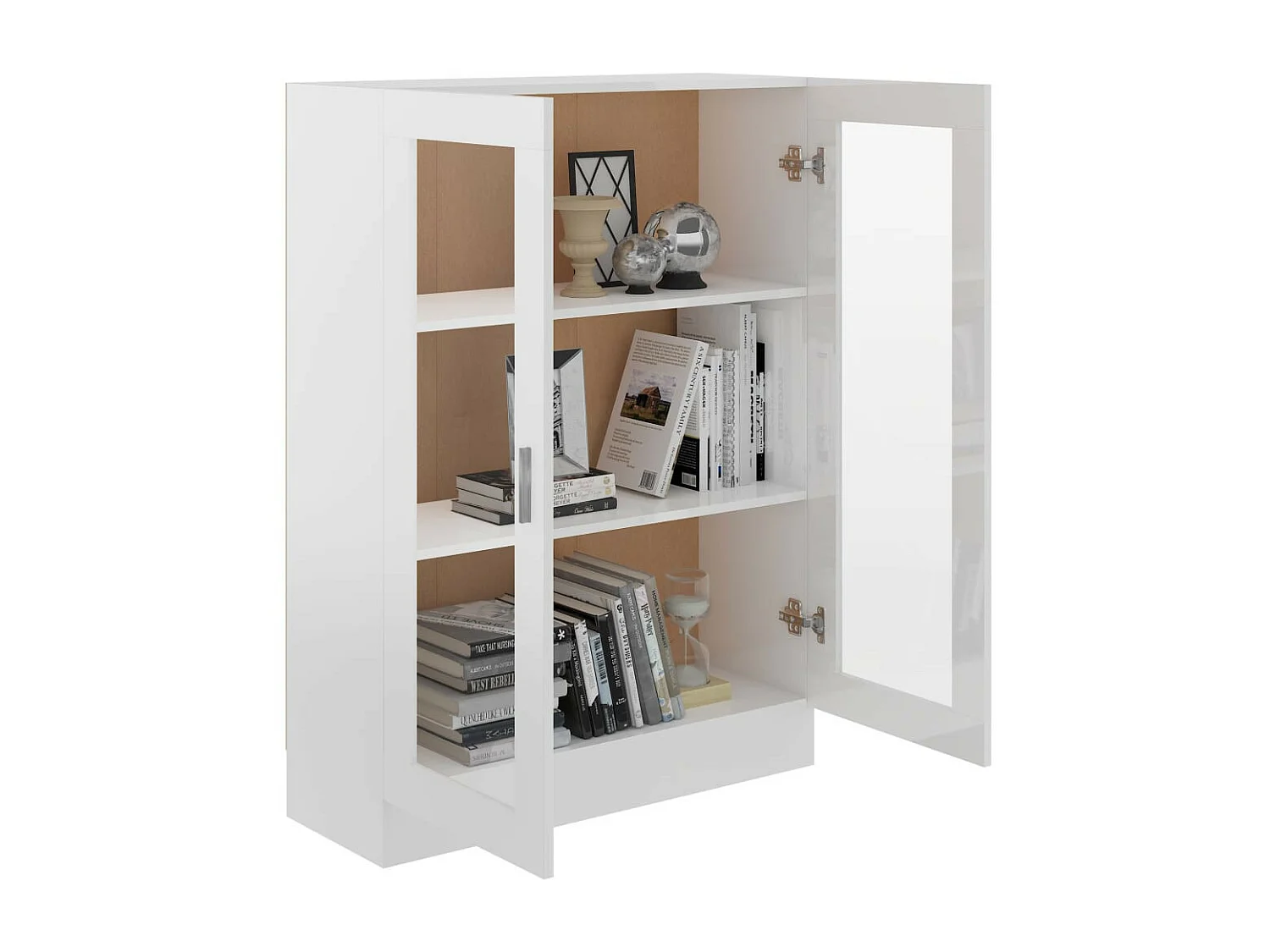Armoire à vitrine Blanc brillant 82,5x30,5x115