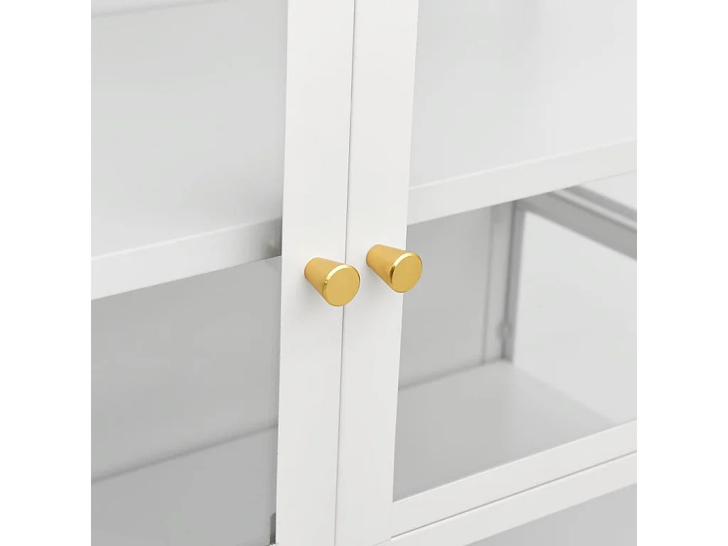 Vitrine d'exposition Blanc 90x40x180 Acier et verre trempé