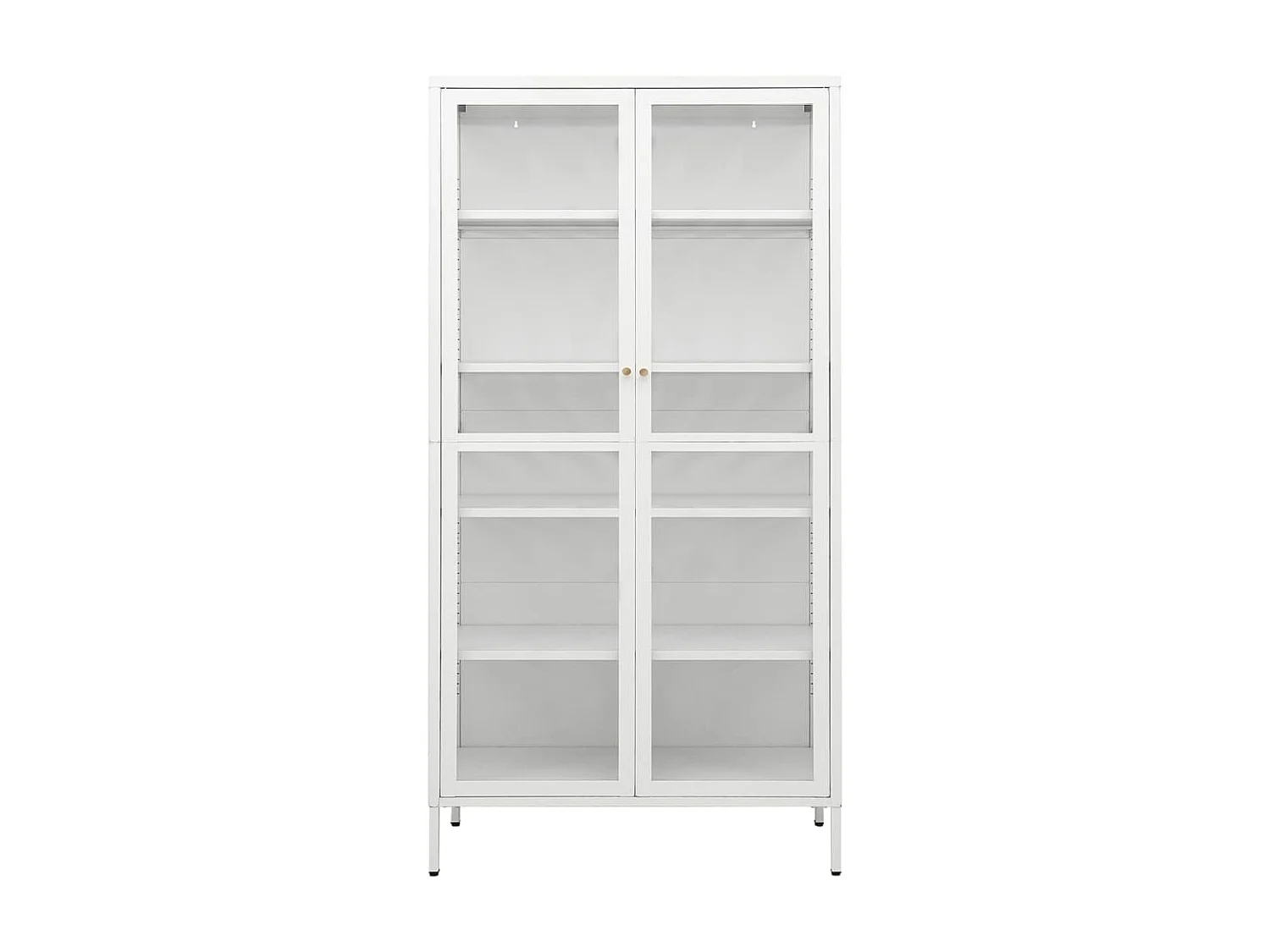 Vitrine d'exposition Blanc 90x40x180 Acier et verre trempé