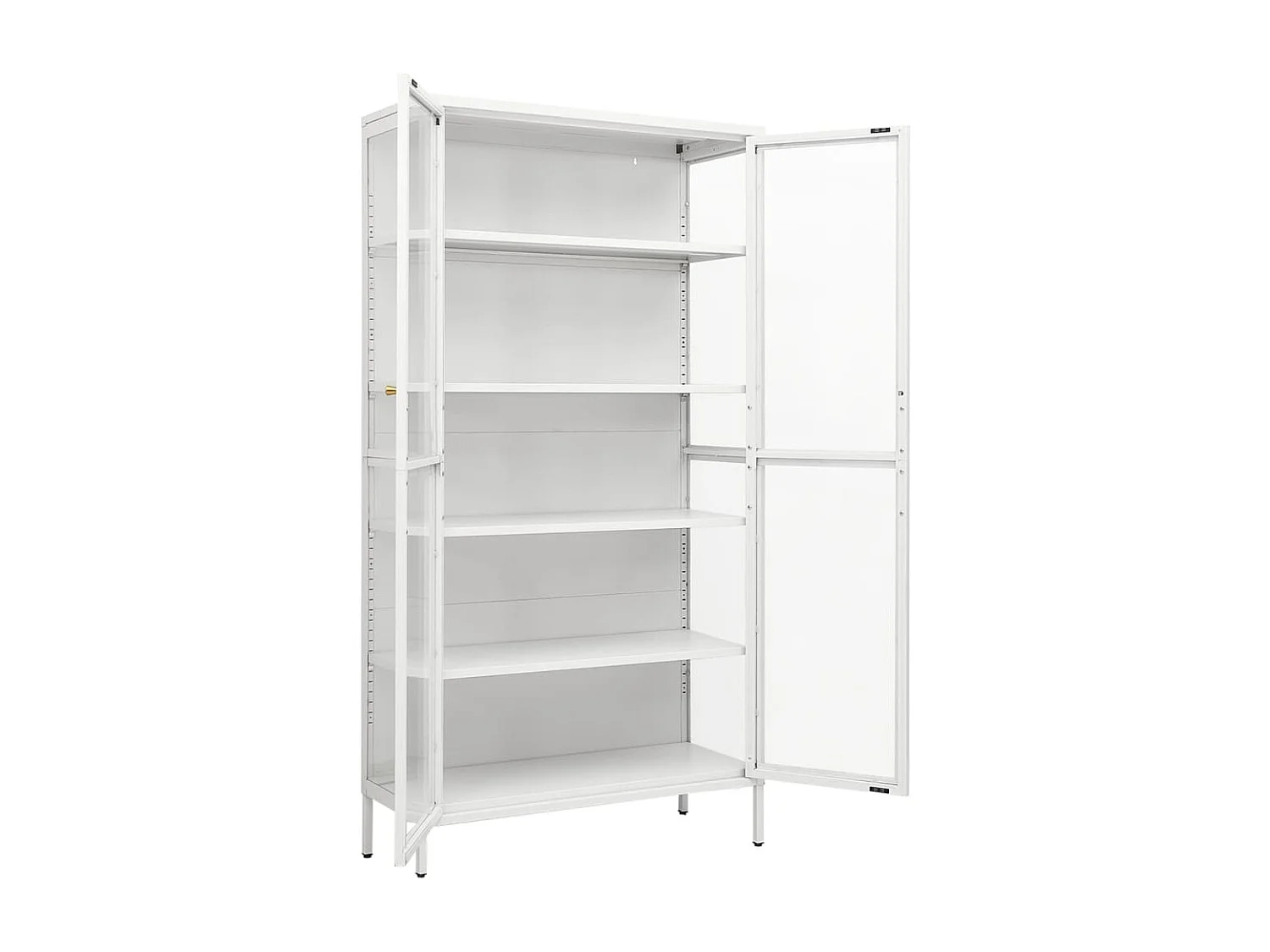 Vitrine d'exposition Blanc 90x40x180 Acier et verre trempé