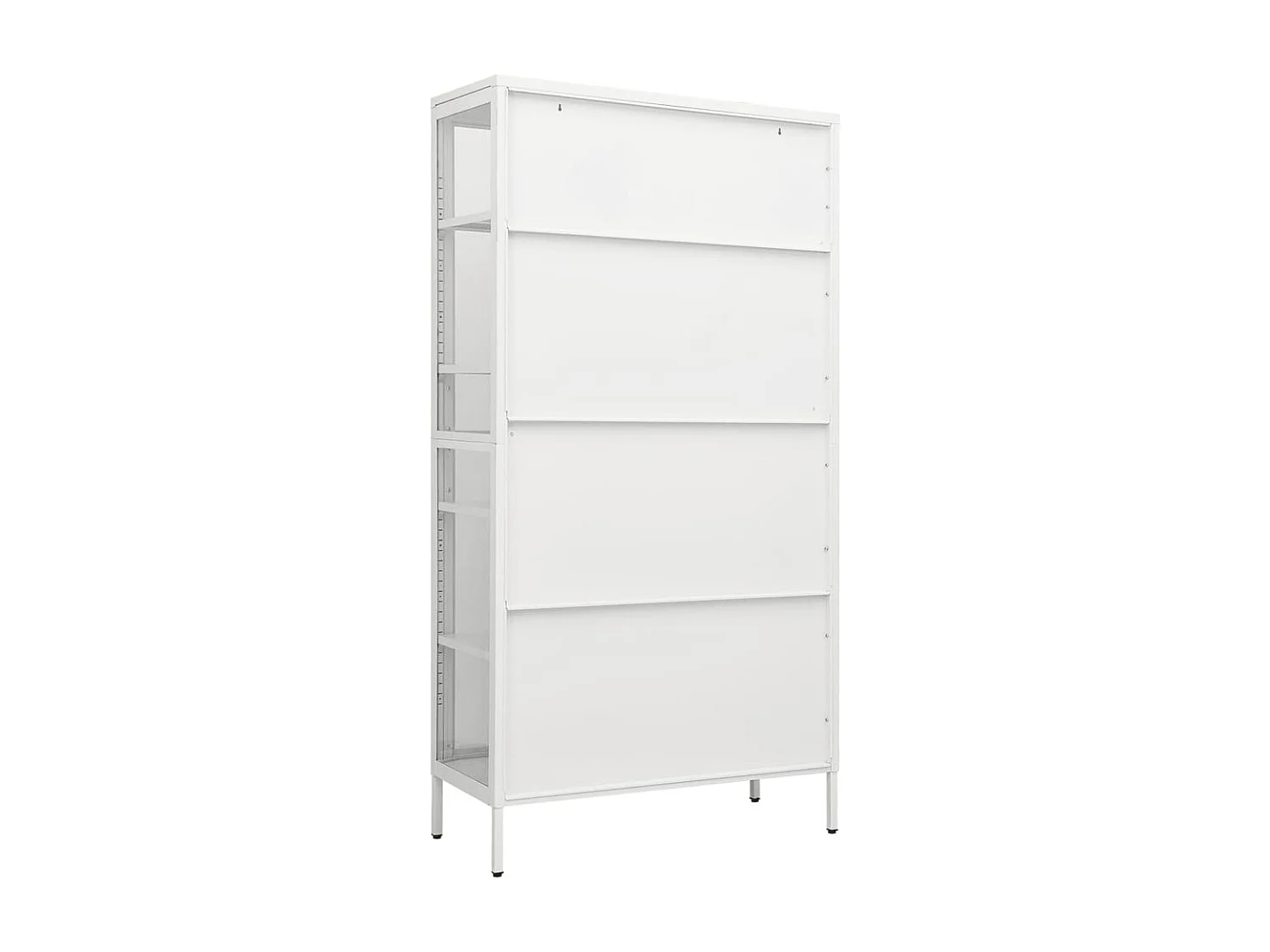 Vitrine d'exposition Blanc 90x40x180 Acier et verre trempé