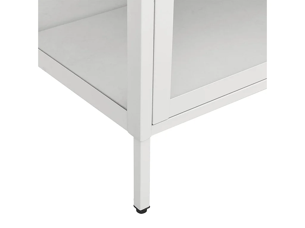 Vitrine d'exposition Blanc 90x40x180 Acier et verre trempé