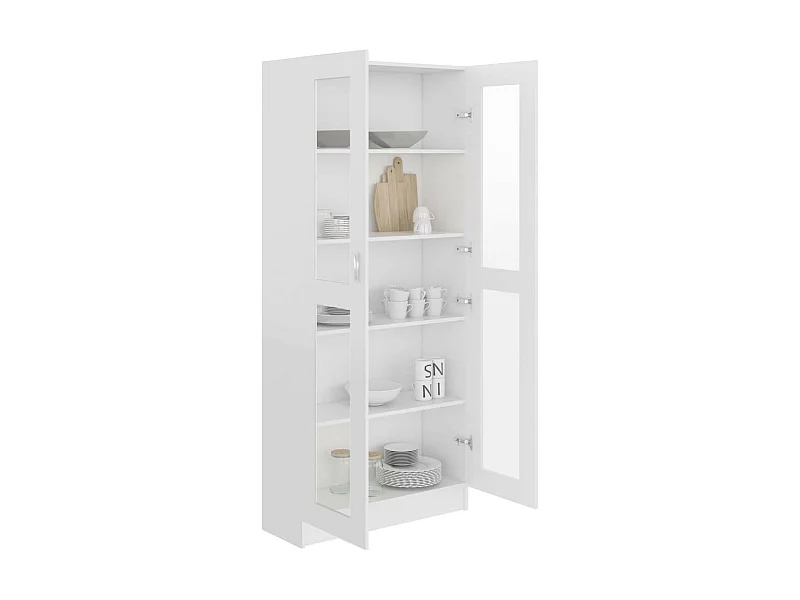 Armoire à vitrine Blanc 82,5x30,5x185,5