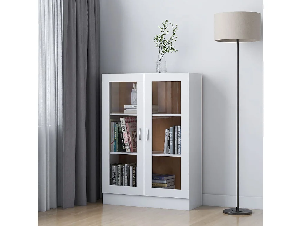 Armoire à vitrine Blanc 82,5x30,5x115