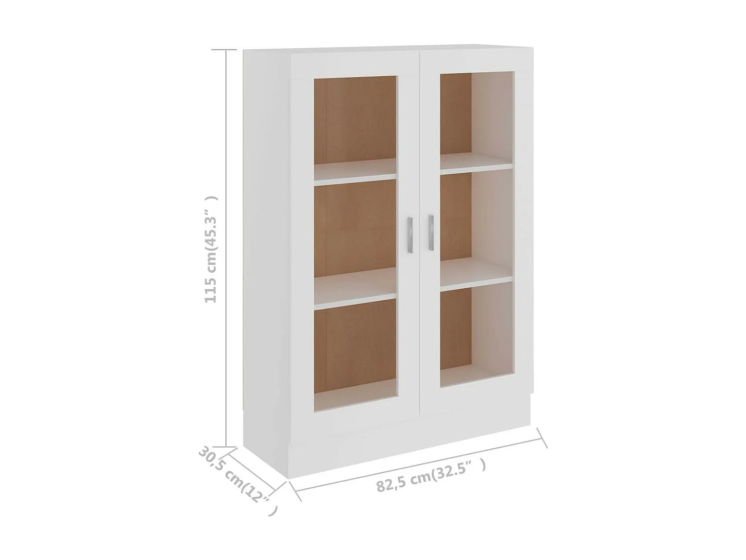 Armoire à vitrine Blanc 82,5x30,5x115