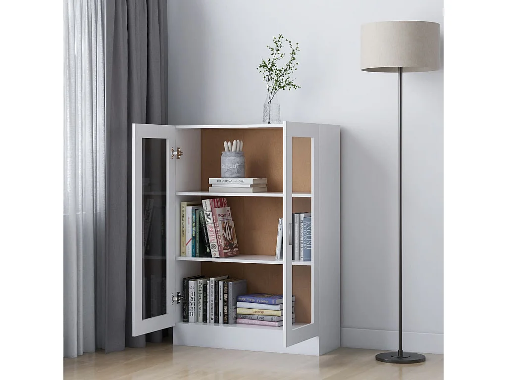 Armoire à vitrine Blanc 82,5x30,5x115