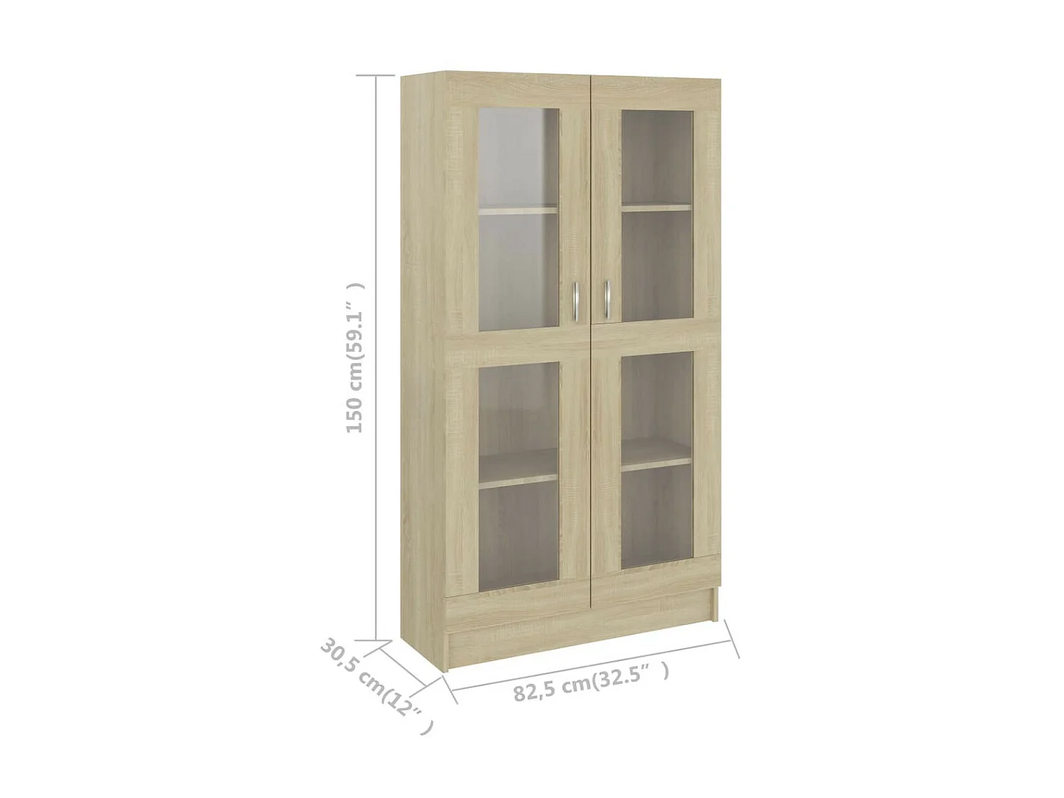 Armoire à vitrine Chêne sonoma 82,5x30,5x150