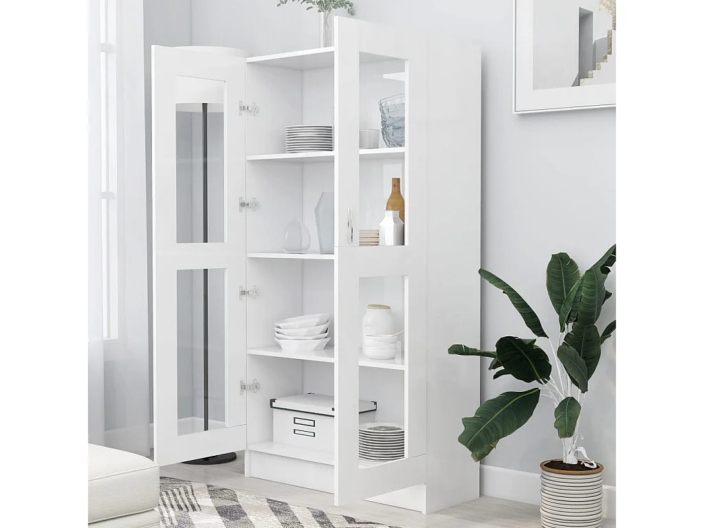 Armoire à vitrine Blanc 82,5x30,5x150