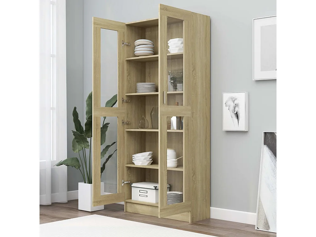 Armoire à vitrine Chêne sonoma 82,5x30,5x185,5