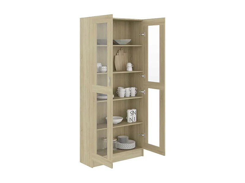 Armoire à vitrine Chêne sonoma 82,5x30,5x185,5