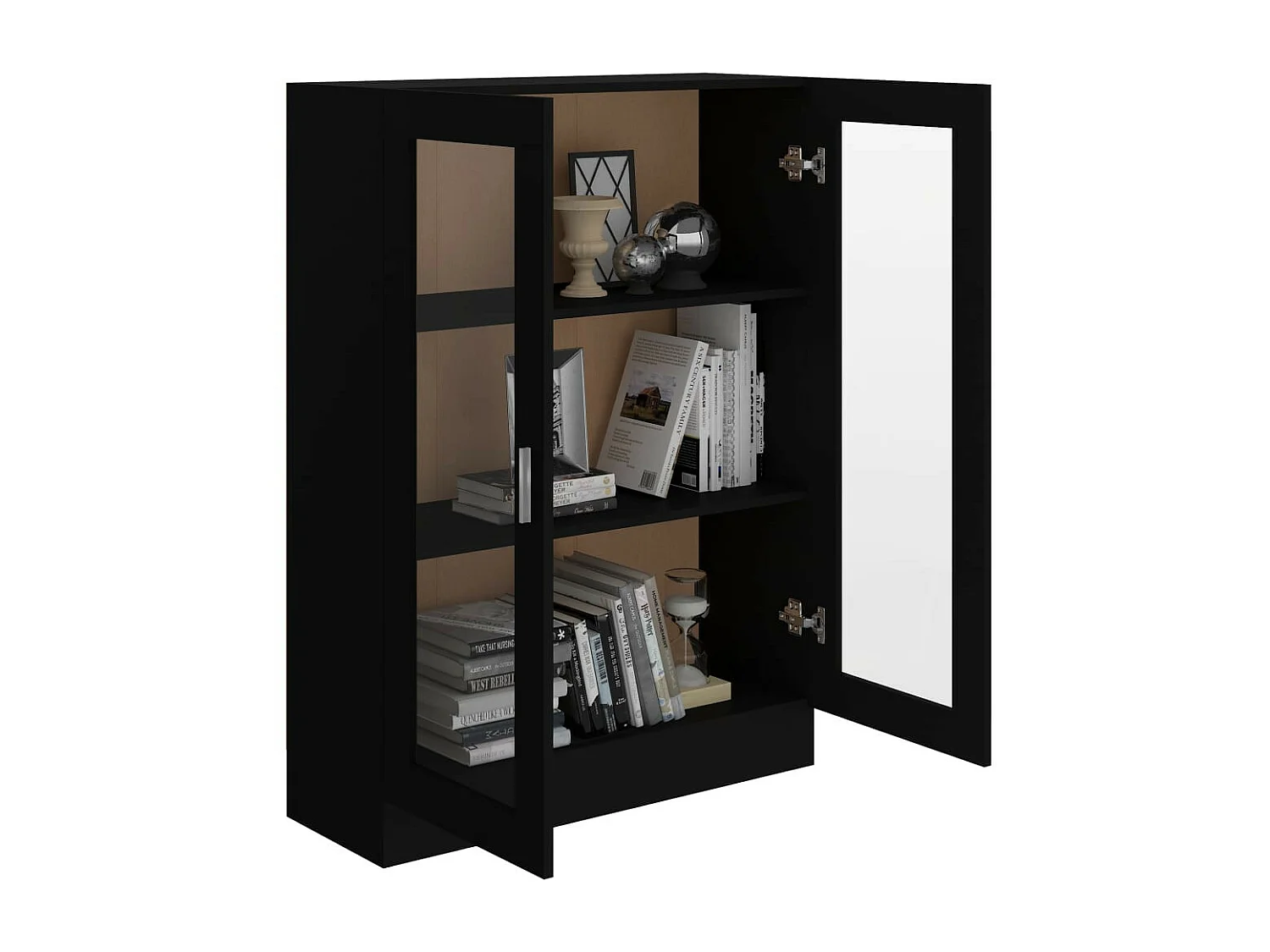 Armoire à vitrine Noir 82,5x30,5x115