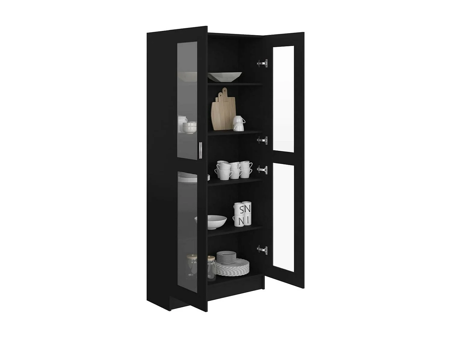 Armoire à vitrine Noir 82,5x30,5x185,5