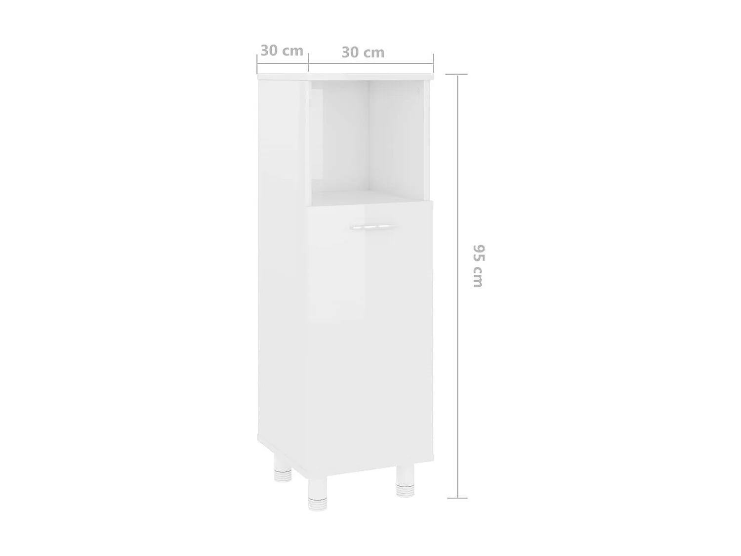 Armoire de salle de bain Blanc brillant 30x30x95 2