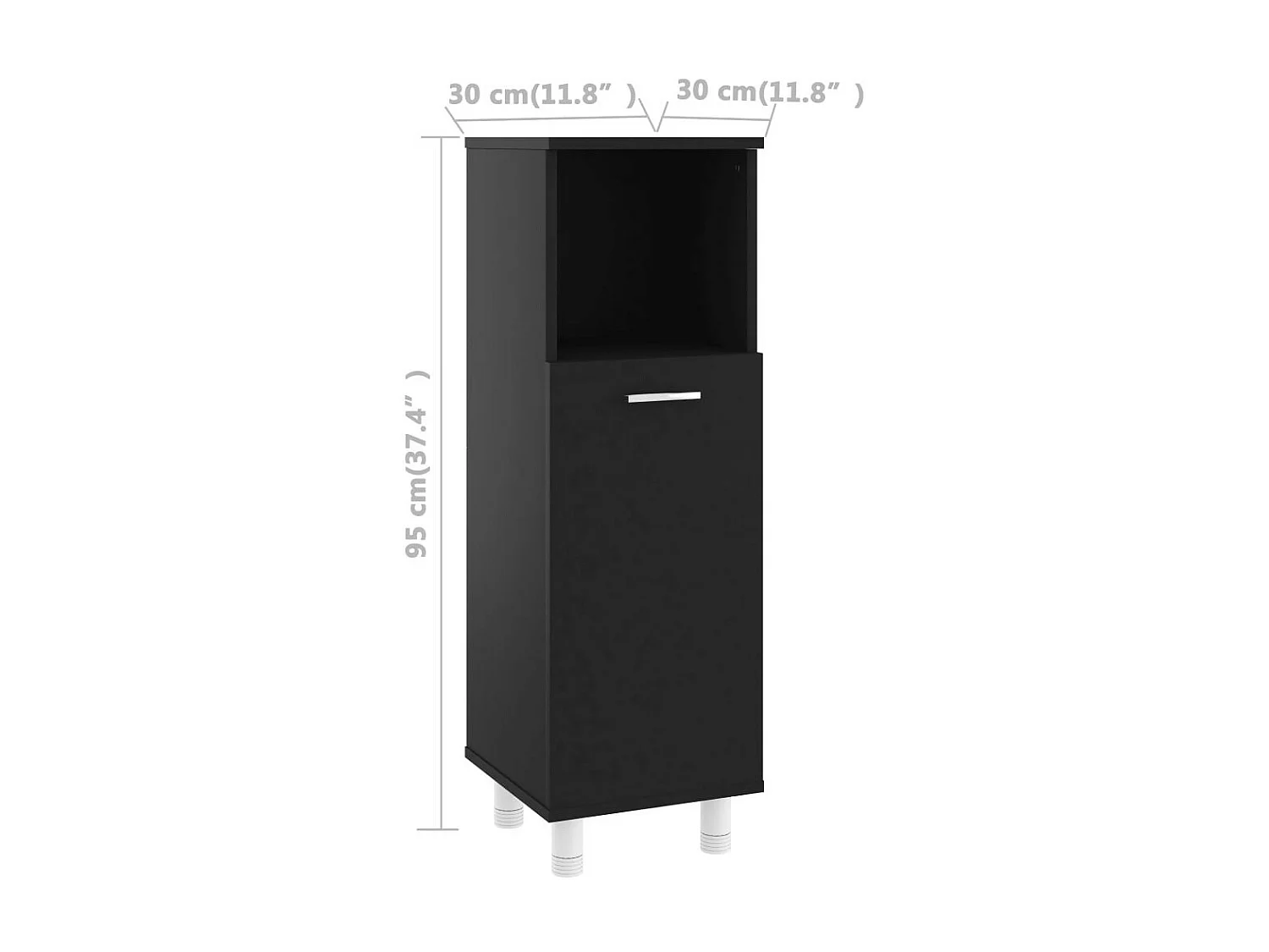 Armoire de salle de bain Noir 30x30x95 3