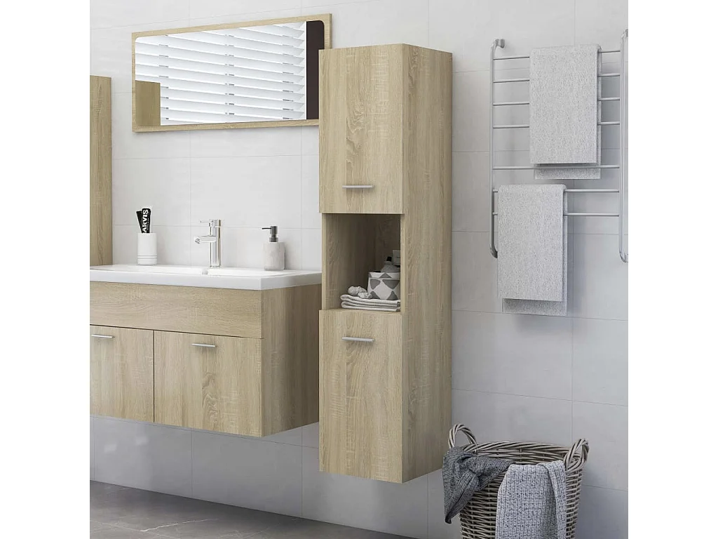 Armoire de salle de bain Chêne sonoma 30x30x130