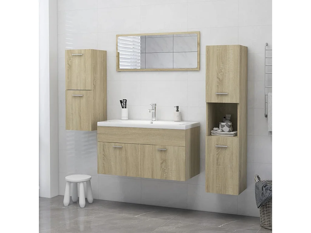 Armoire de salle de bain Chêne sonoma 30x30x130
