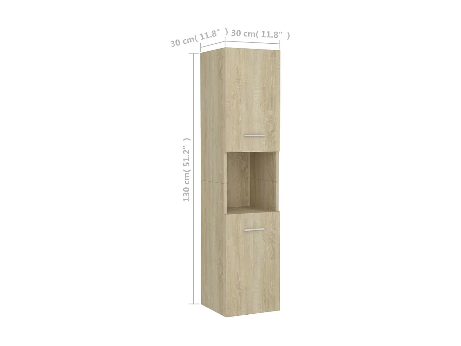 Armoire de salle de bain Chêne sonoma 30x30x130