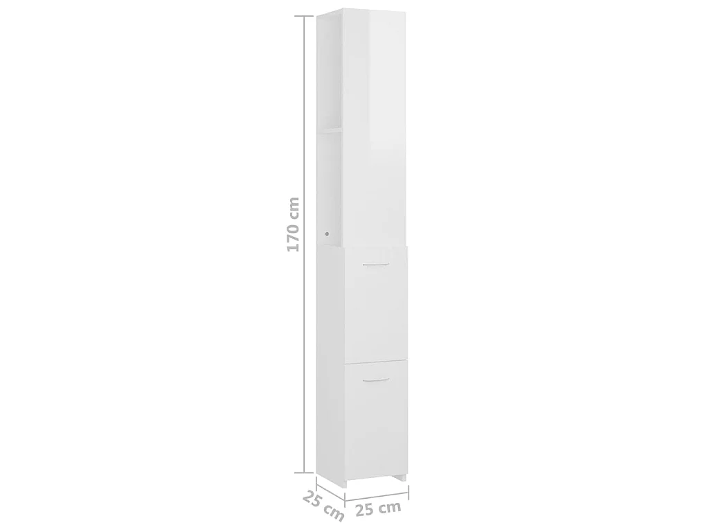 Colonne de salle de bain Blanc brillant 25x25x170