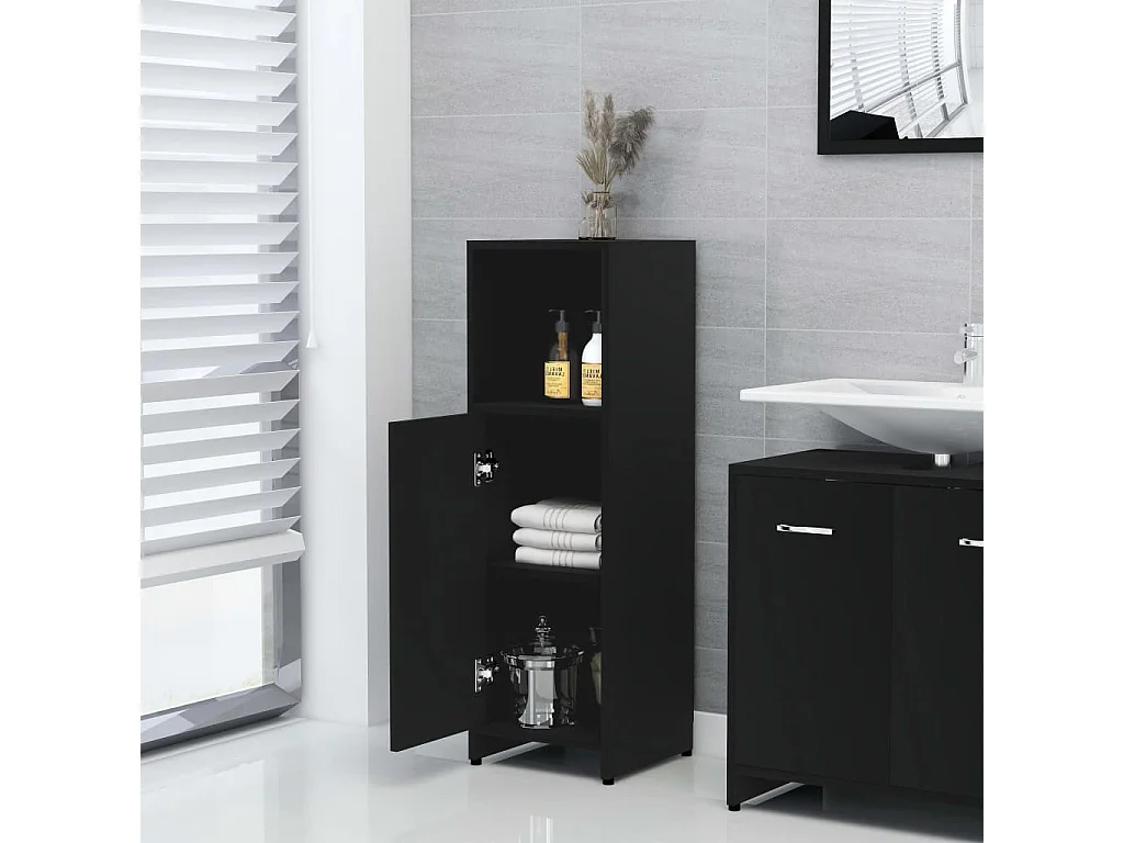 Armoire de salle de bain Noir 30x30x95