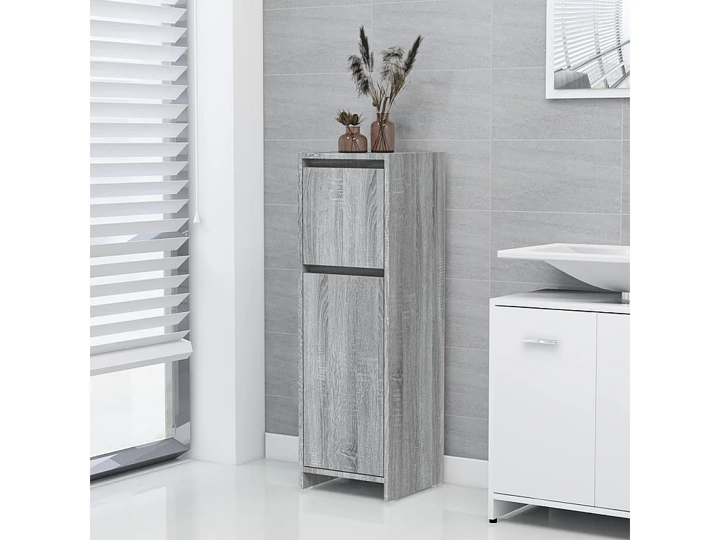 Armoire de bain Sonoma gris 30x30x95 Bois d'ingénierie
