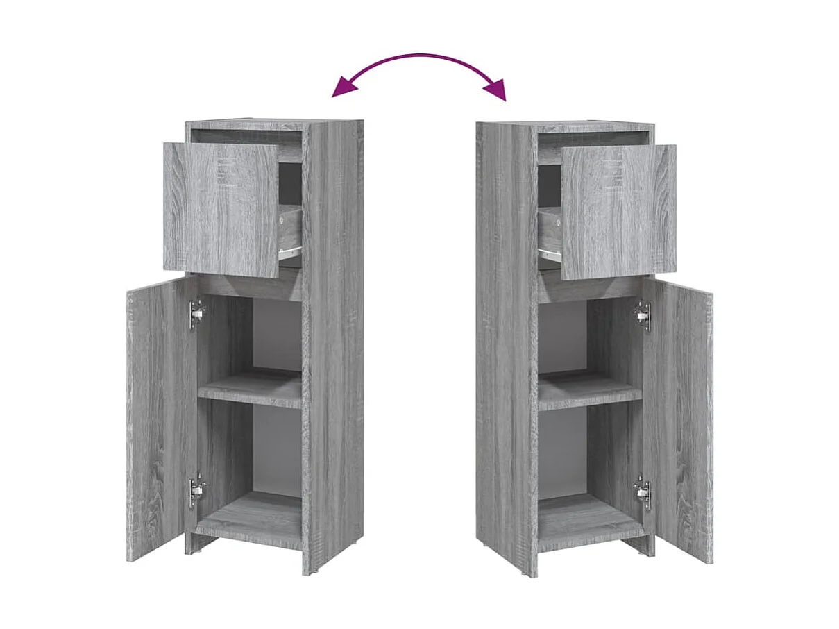 Armoire de bain Sonoma gris 30x30x95 Bois d'ingénierie