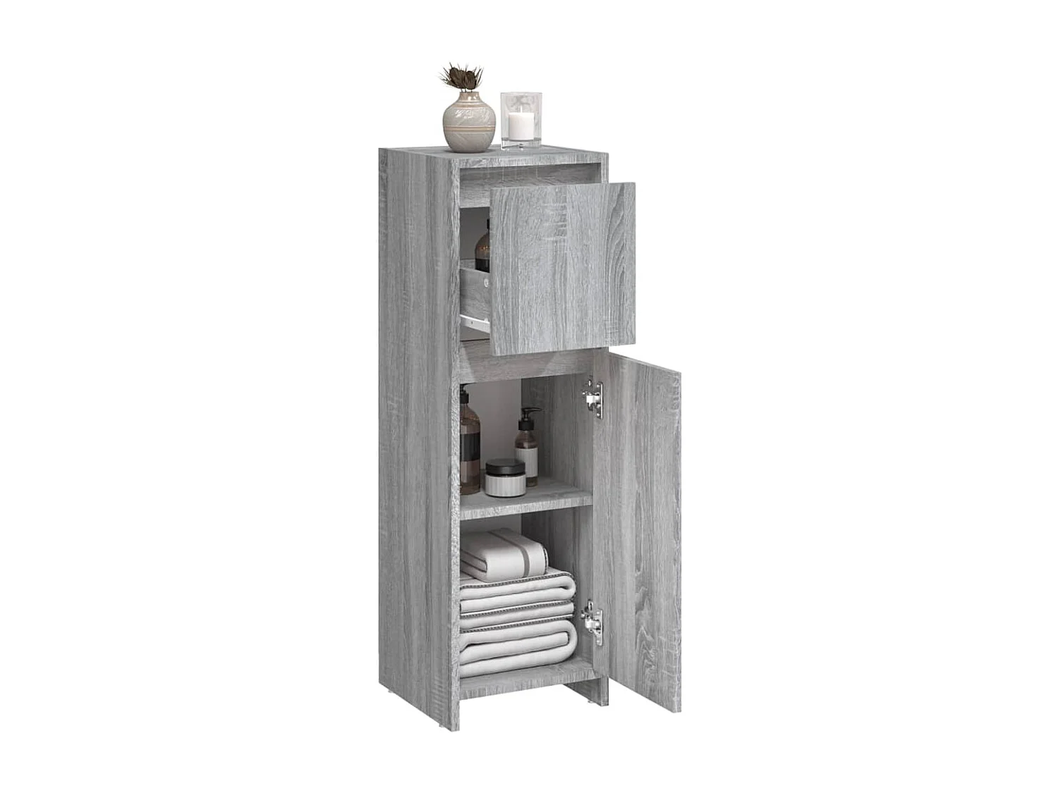 Armoire de bain Sonoma gris 30x30x95 Bois d'ingénierie