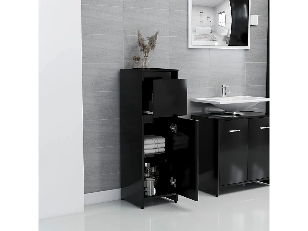 Armoire de salle de bain Noir 30x30x95 2