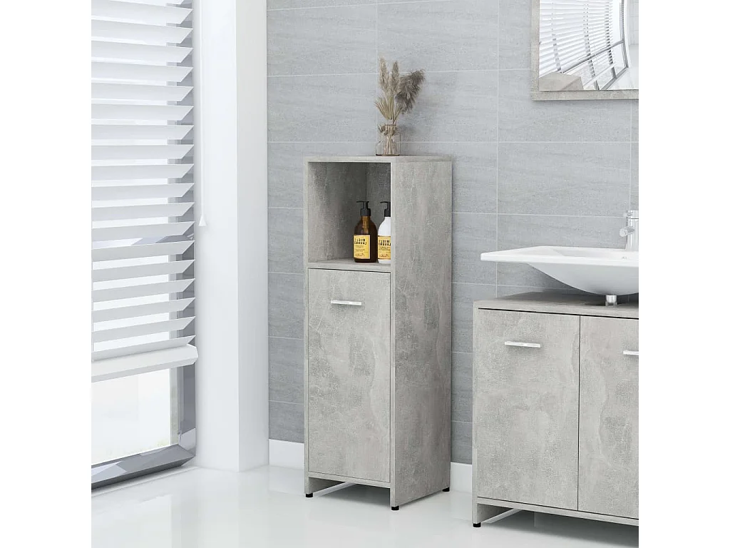 Armoire de salle de bain Gris béton 30x30x95 3