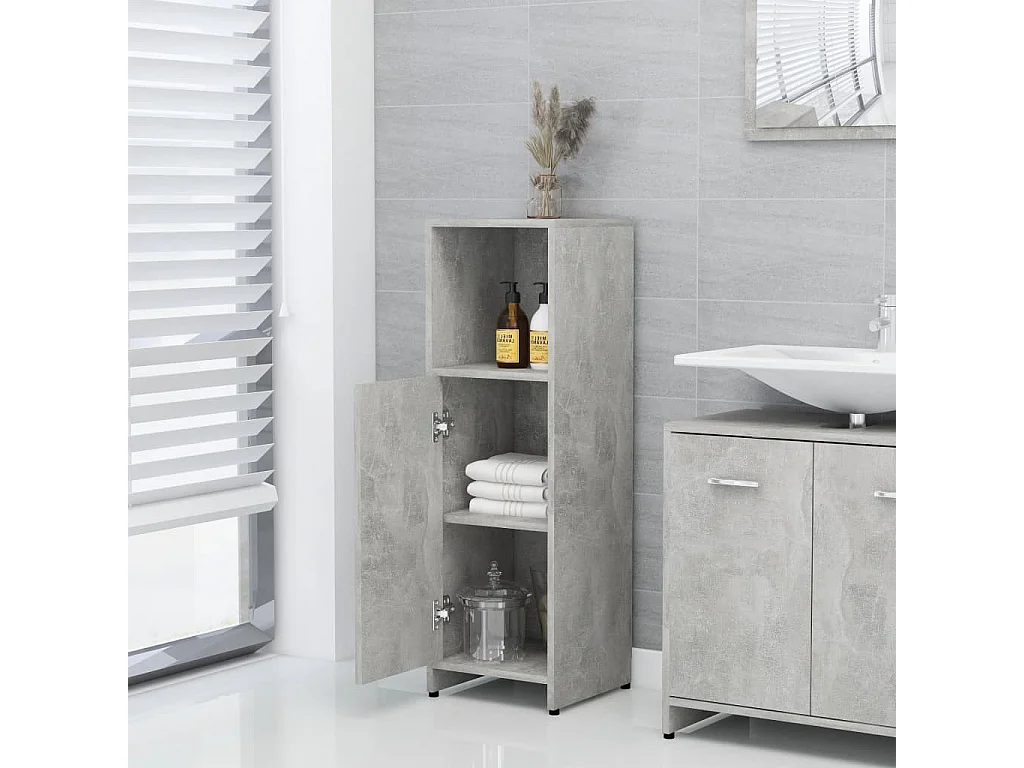 Armoire de salle de bain Gris béton 30x30x95 3