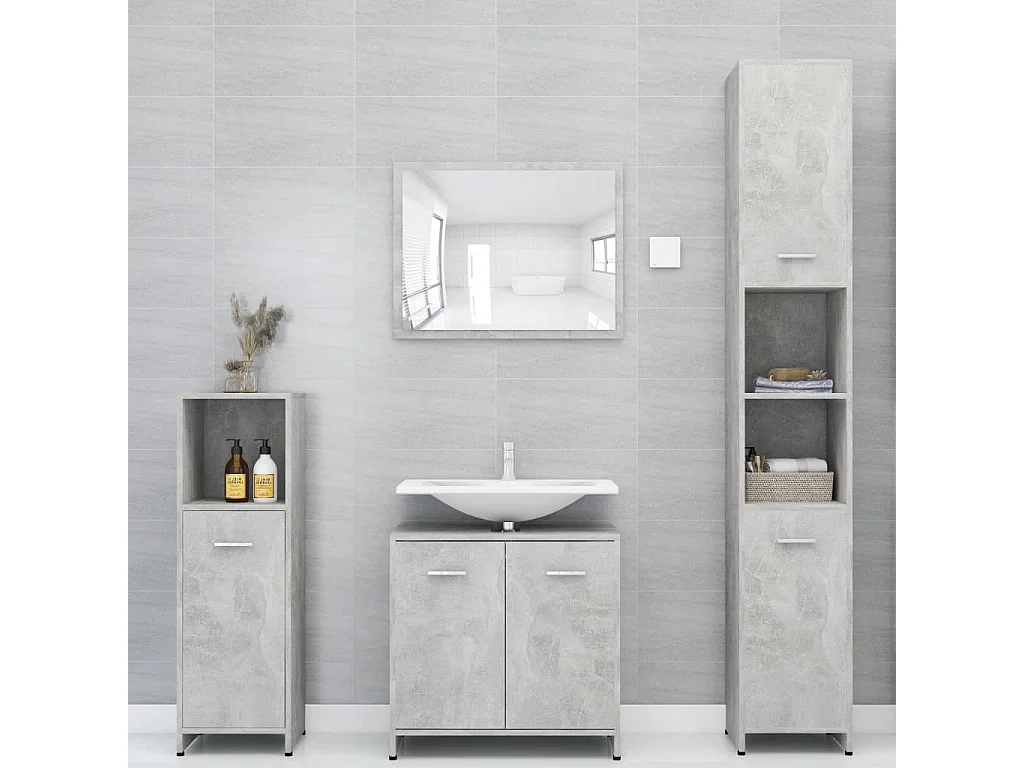 Armoire de salle de bain Gris béton 30x30x95 3