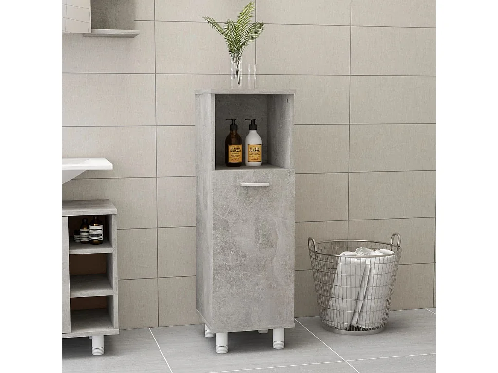 Armoire de salle de bain Gris béton 30x30x95 2