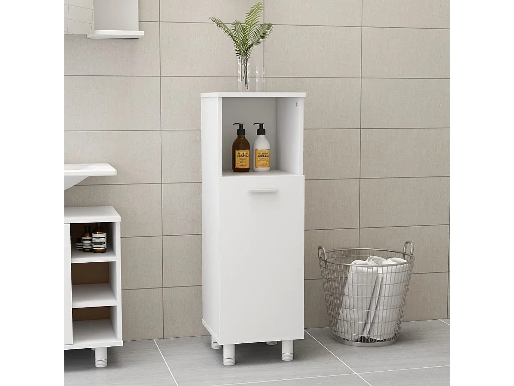 Badkamerkast 30x30x95 cm bewerkt hout wit