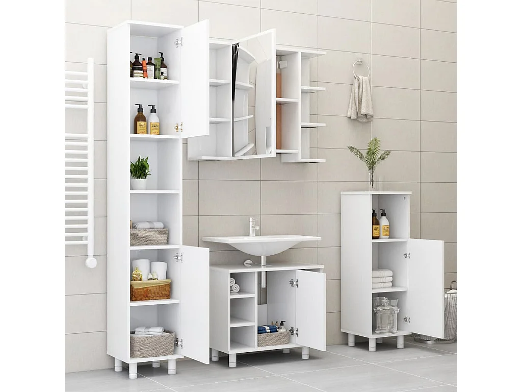 Armoire de salle de bain Blanc 30x30x95 3