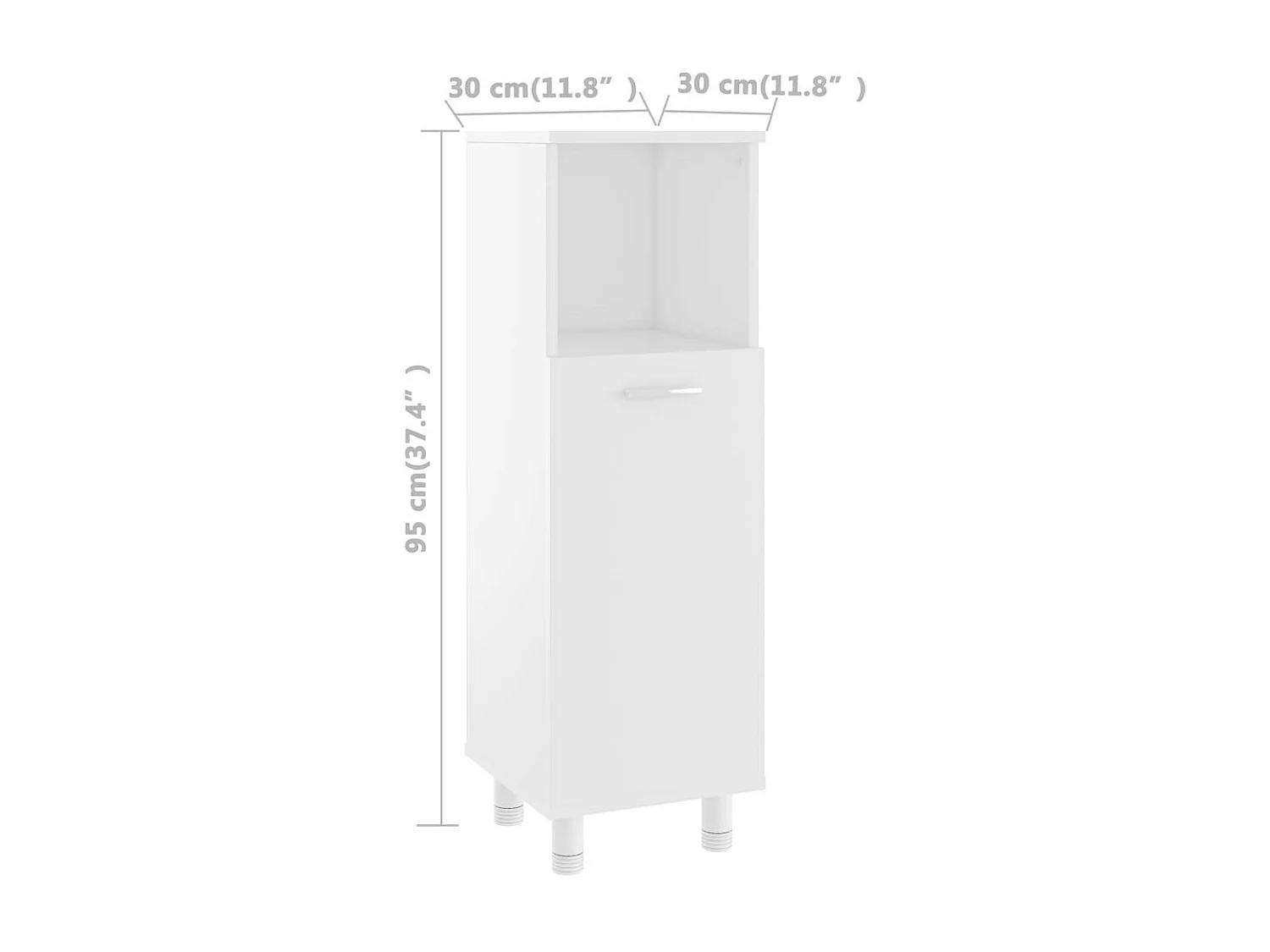 Armoire de salle de bain Blanc 30x30x95 3