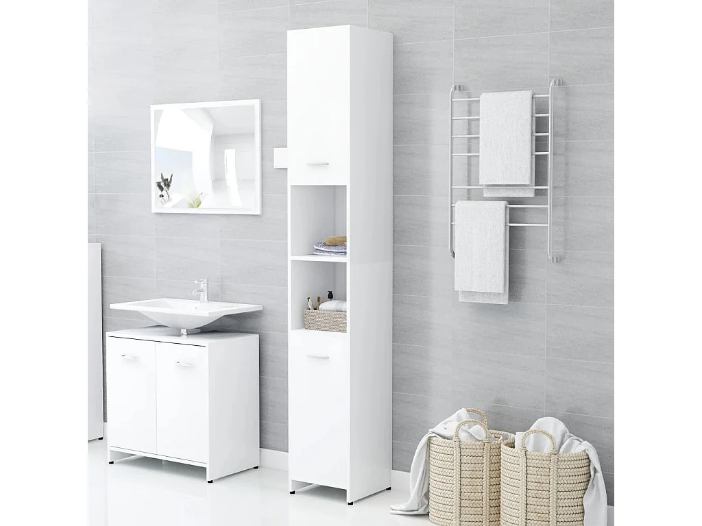 Armoire de salle de bain Blanc 30x30x183,5 2