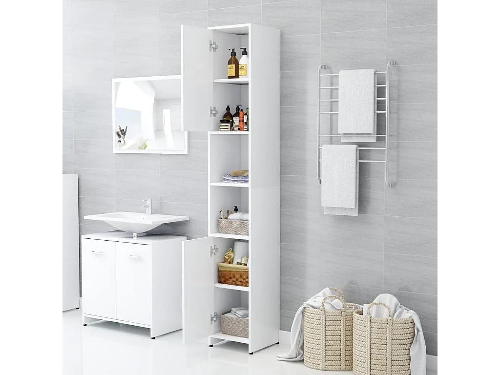 Armoire de salle de bain Blanc 30x30x183,5 2