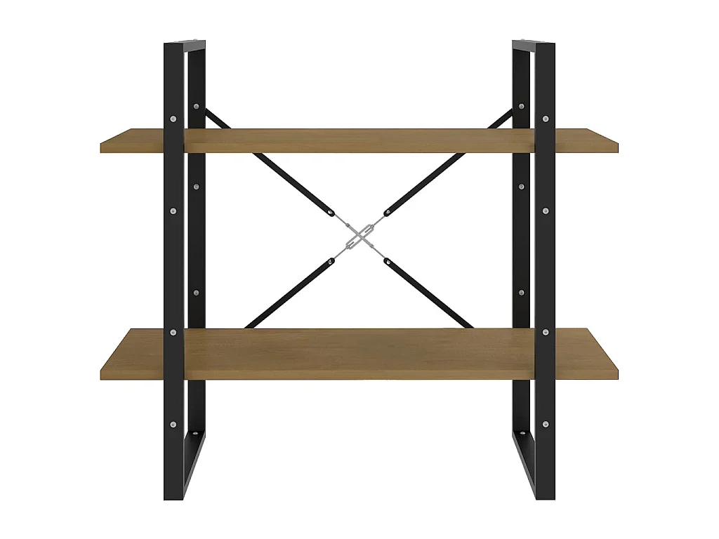 Bibliothèque à 2 niveaux Marron 80x30x70 Bois de pin massif