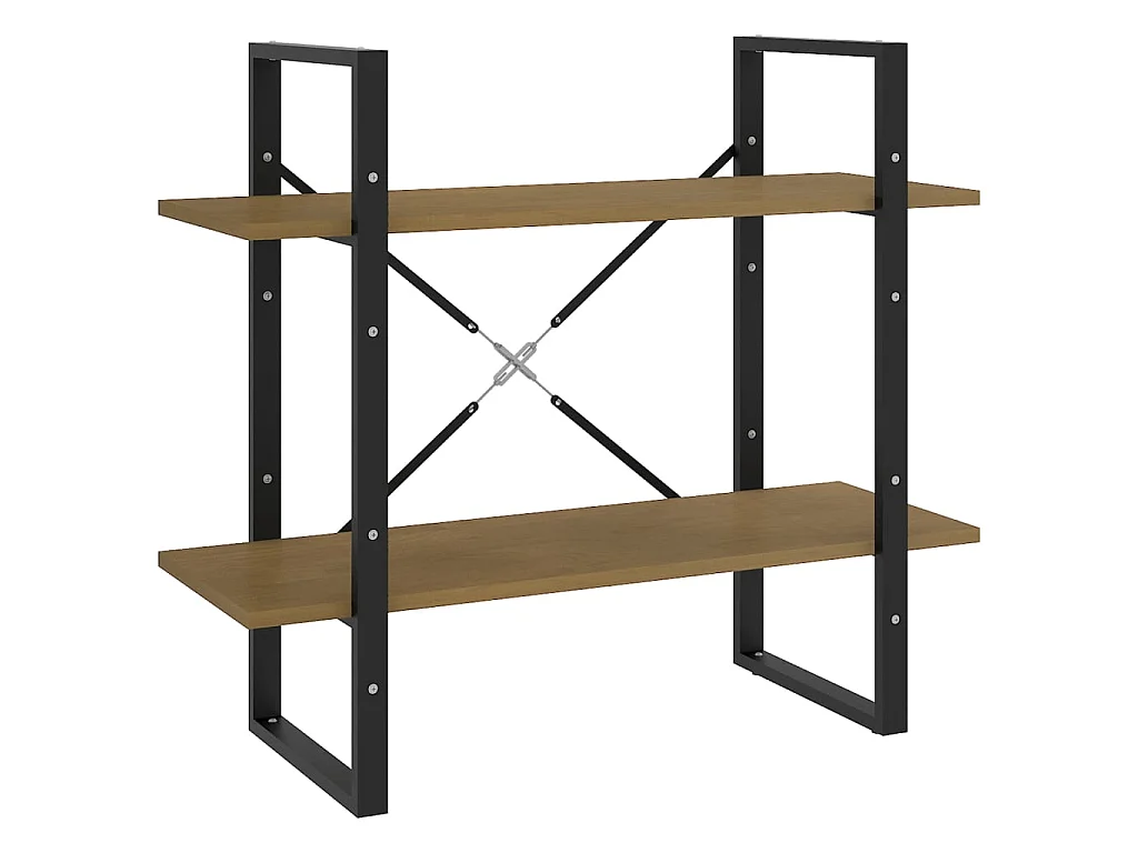 Bibliothèque à 2 niveaux Marron 80x30x70 Bois de pin massif