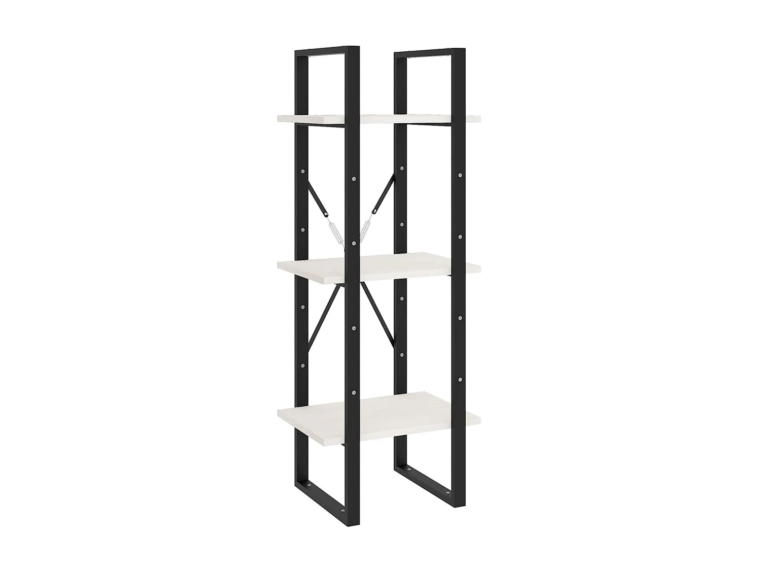 Bibliothèque à 3 niveaux Blanc 40x30x105 Bois de pin massif